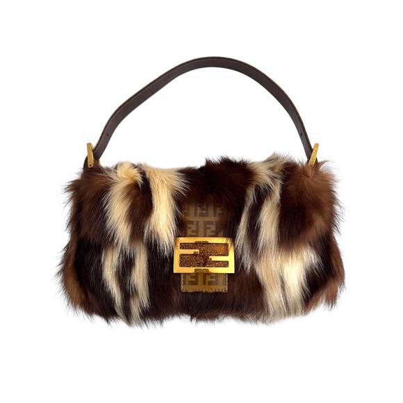 Fendi Handbags - Vintage Fendi Skunk Fur Baguette